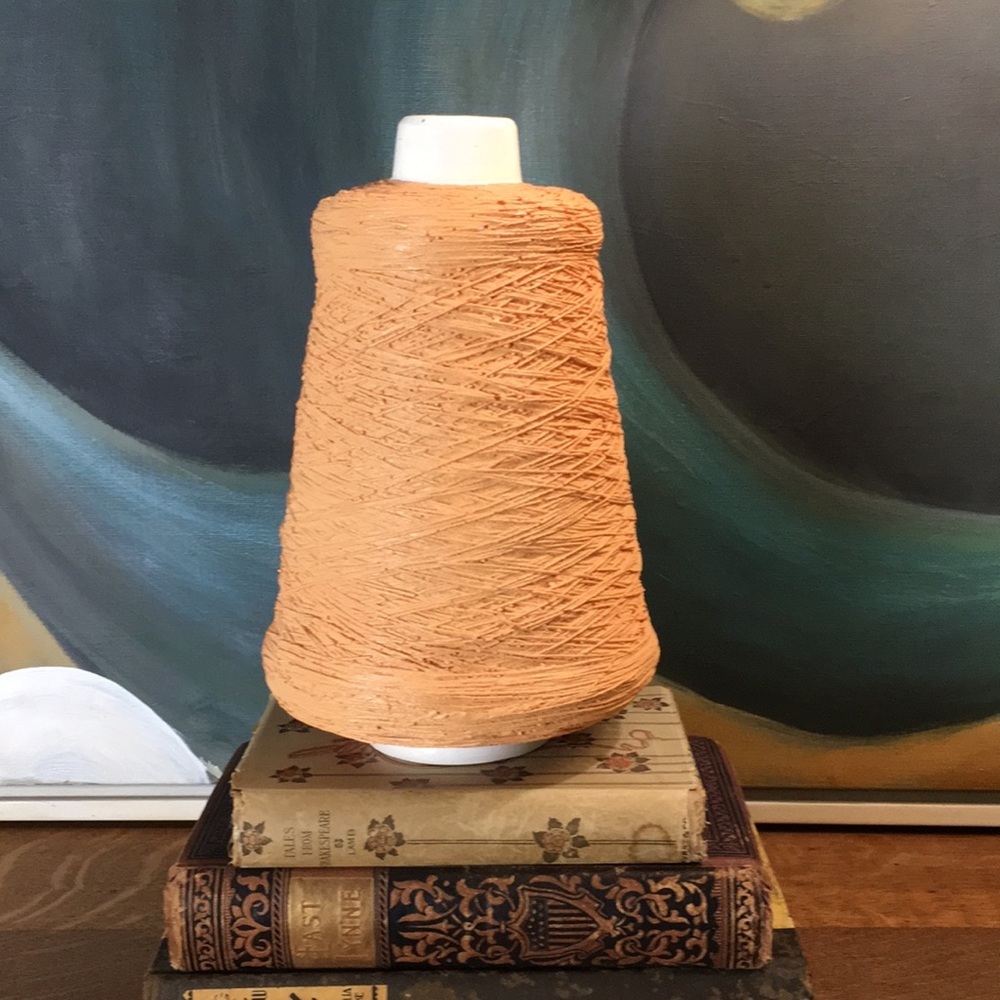 NWT Ceramic Yarn Cone Vase Peach